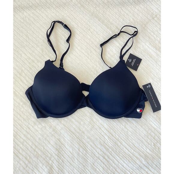 New Tommy Hilfiger Women's Logo Push-up Bra 34C - Picture 1 of 8